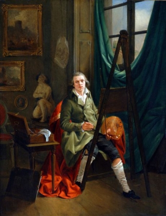 Carl Kuntz, Selbstbildnis des Künstlers in seinem Atelier zu Mannheim, 1789 